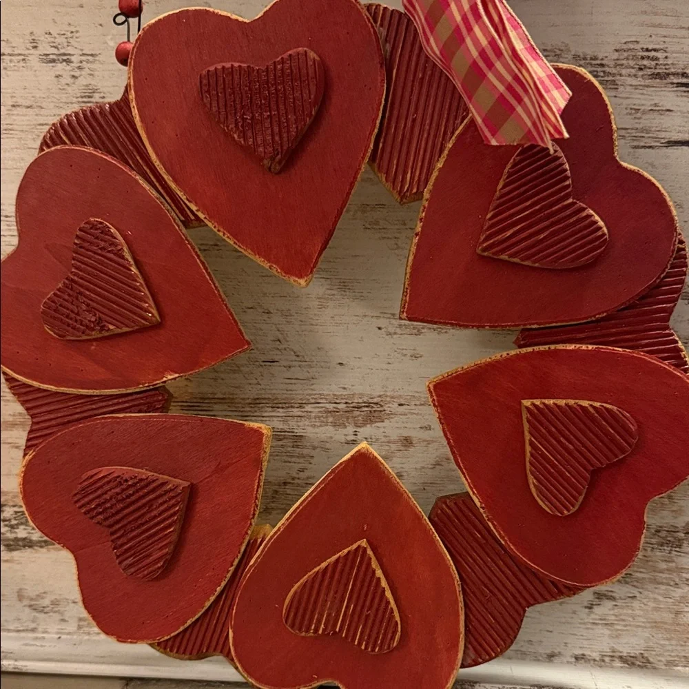 Red Heart Wreath for Home Holiday Decor